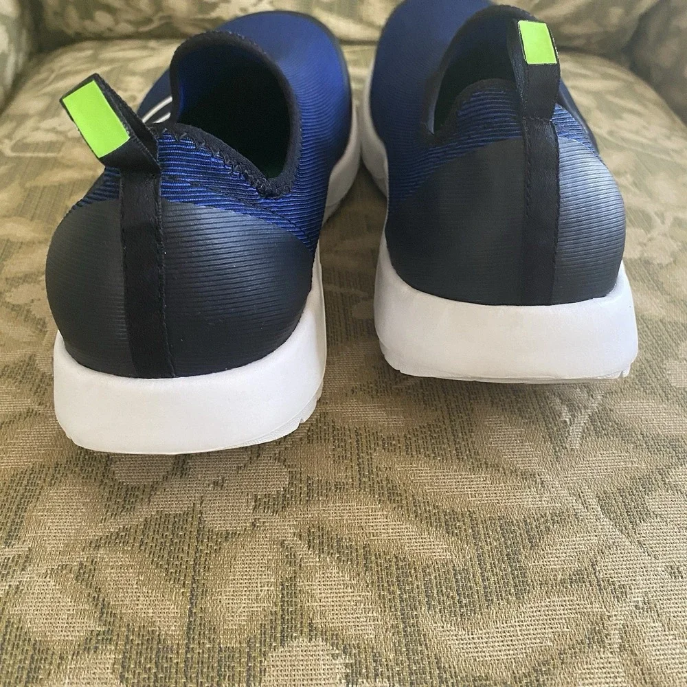 OOFOS OOmg Sport Low Mens Recovery‎ Comfort Shoes Navy Blue White US 10